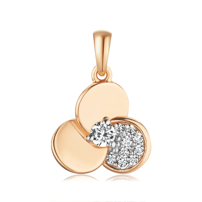 Золота підвіска з фіанітами. Артикул 32392/01/0/176