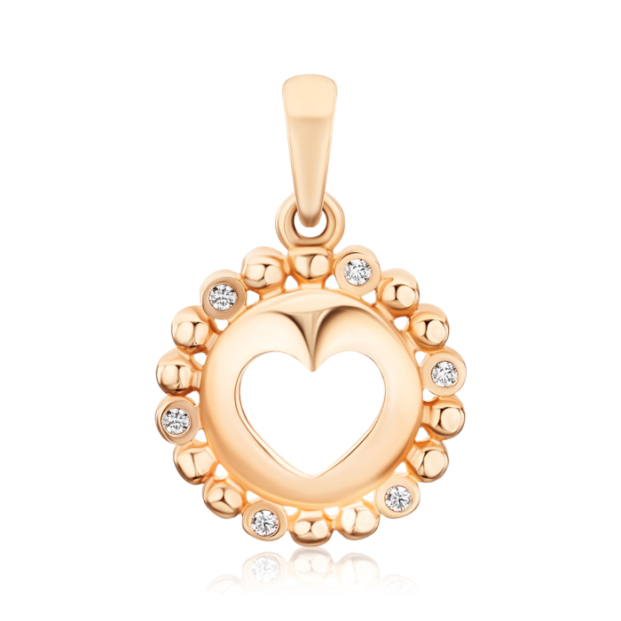 Золота підвіска з фіанітами 32393/01/0/1