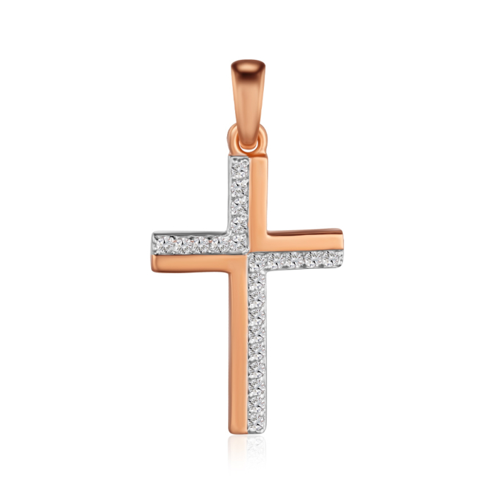 Золотий хрестик з фіанітами. Артикул 32405/01/1/1