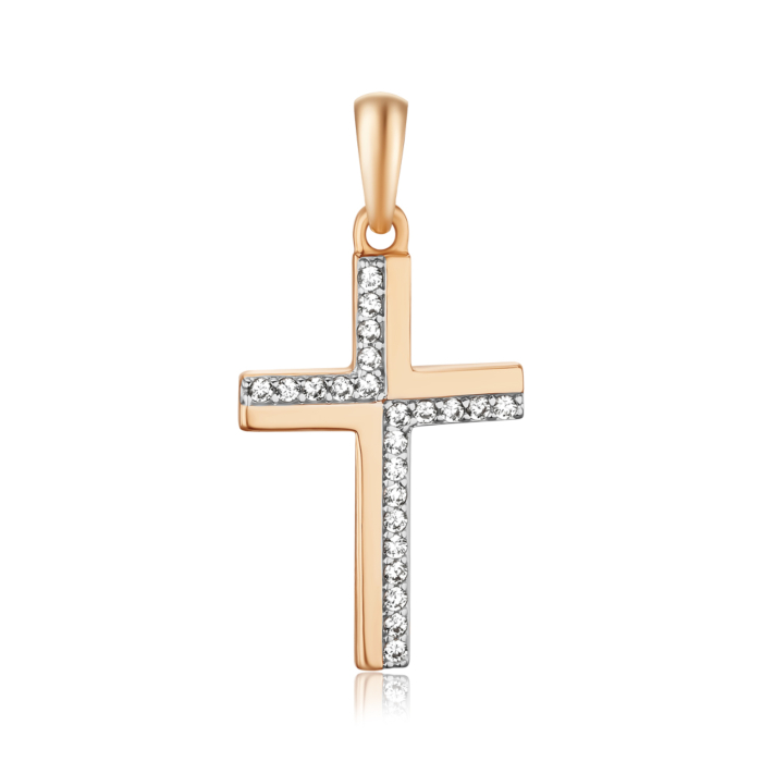 Золотой крестик с фианитами 32405/08/1/1