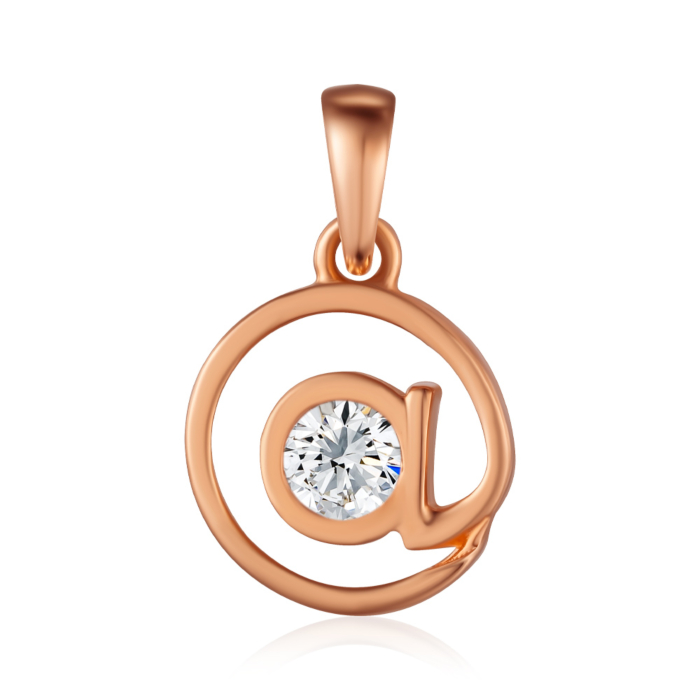 Золота підвіска з фіанітом. Артикул 32409/01/0/28