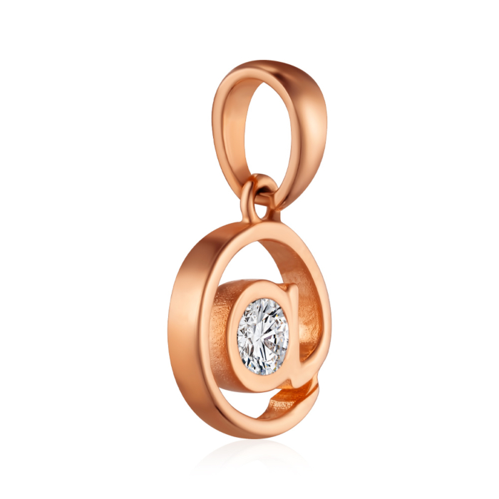 Золота підвіска з фіанітом. Артикул 32409/01/0/28