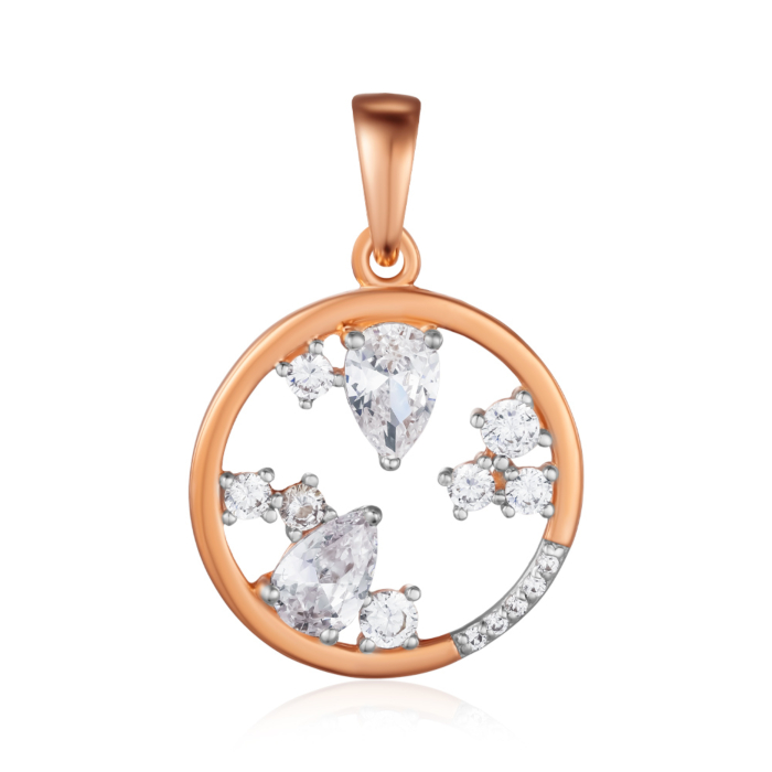 Золотая підвіска з фіанітами. Артикул 32420/01/1/4476