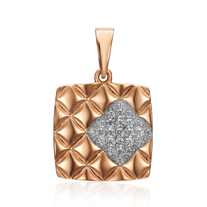 Золота підвіска з фіанітами. Артикул 32425/01/1/36