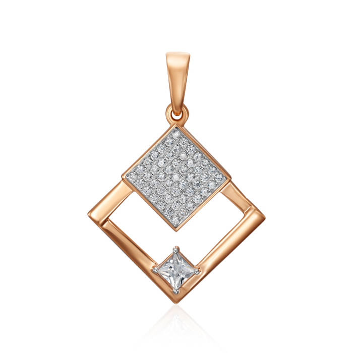 Золота підвіска з фіанітами. Артикул 32426/01/1/3908