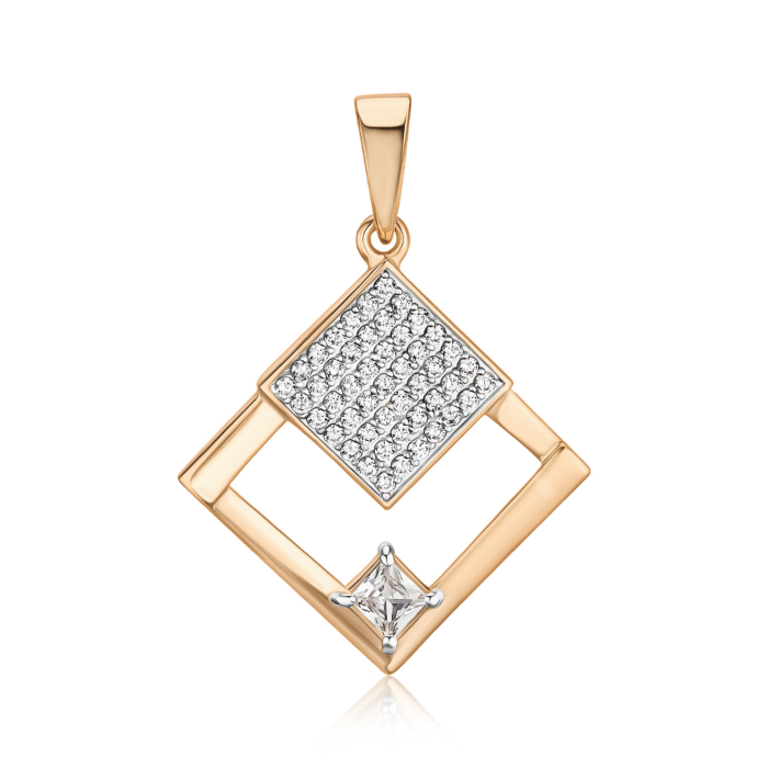 Золота підвіска з фіанітами 32426/08/1/3908