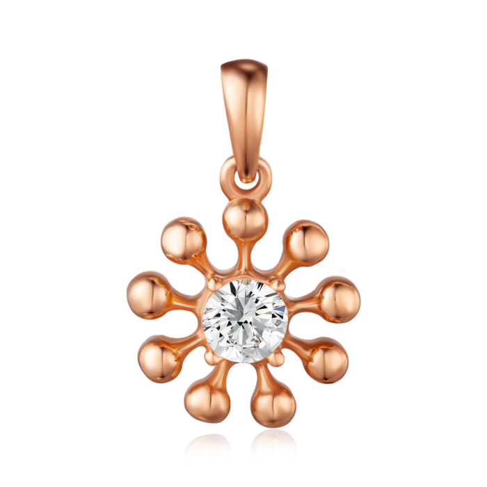 Золота підвіска з фіанітом. Артикул 32428/01/0/29