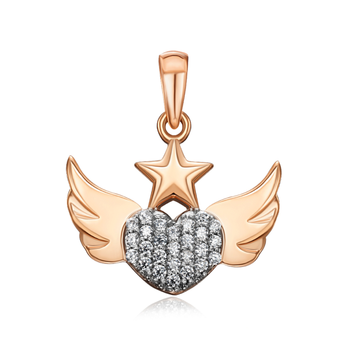 Золота підвіска з фіанітами. Артикул 32431/01/1/1