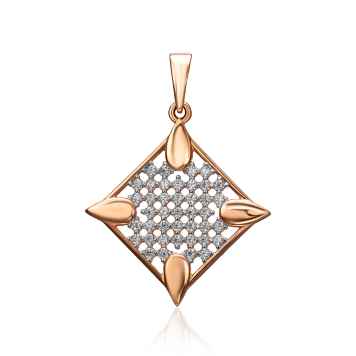 Золота підвіска з фіанітами. Артикул 32433/01/1/13