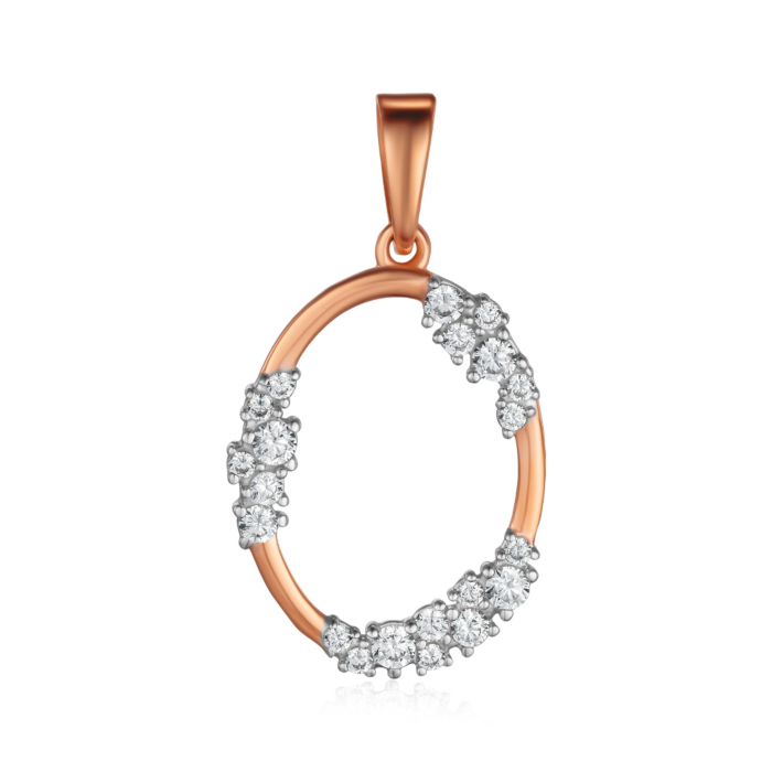 Золота підвіска з фіанітами. Артикул 32436/01/1/159