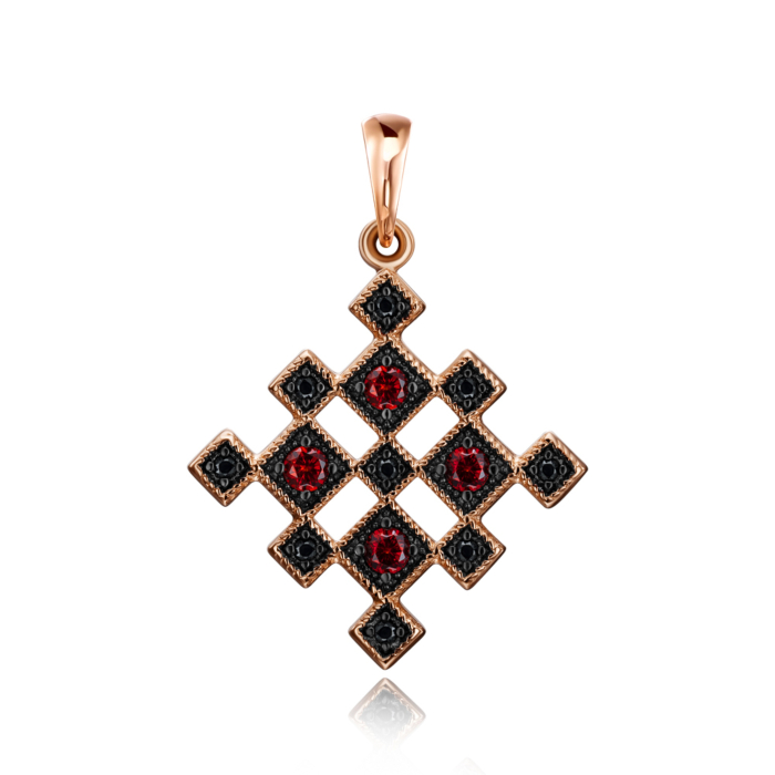 Золота підвіска з фіанітами. Артикул 32477/01/1/4410