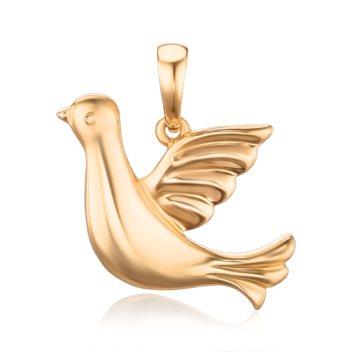 Золота підвіска "Пташка" без вставки 32489/01/0