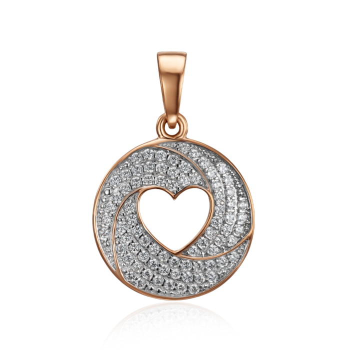 Золота підвіска з фіанітами. Артикул 32503/01/1/1