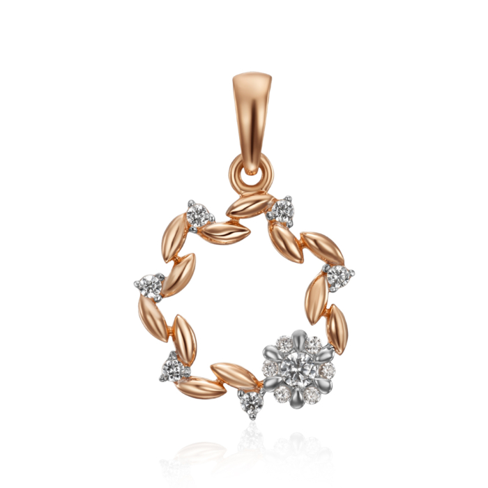 Золота підвіска з фіанітами. Артикул 32507/01/1/221
