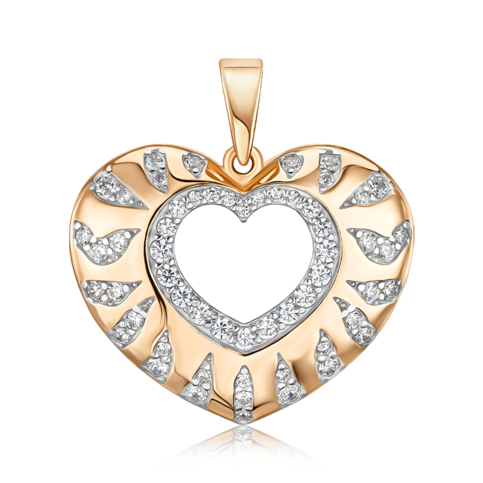 Золота підвіска з фіанітами 32509/01/1/75