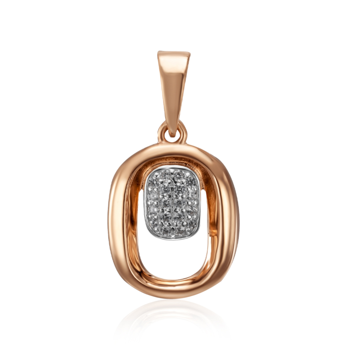 Золота підвіска з фіанітами. Артикул 32521/01/1/323