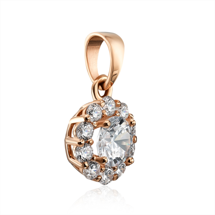 Золота підвіска з фіанітами. Артикул 32527/01/0/189