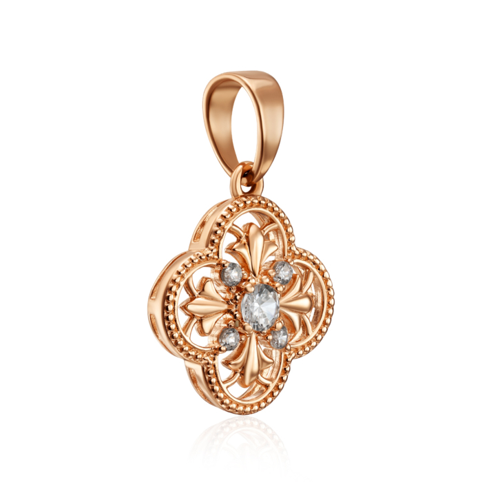 Золота підвіска з фіанітами. Артикул 32528/01/0/188