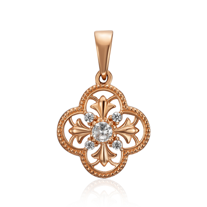 Золота підвіска з фіанітами. Артикул 32528/01/0/188