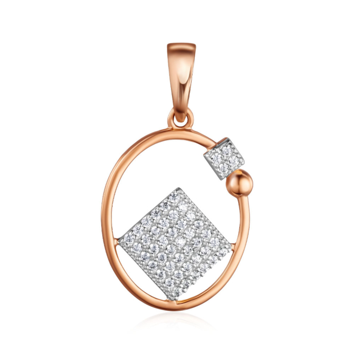 Золота підвіска з фіанітами. Артикул 32530/01/1/1