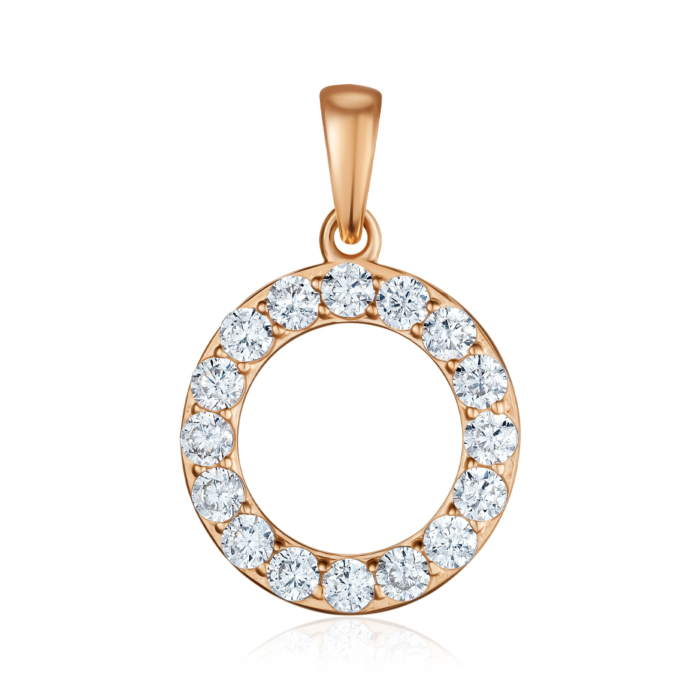 Золота підвіска з фіанітами. Артикул 32542/01/0/17