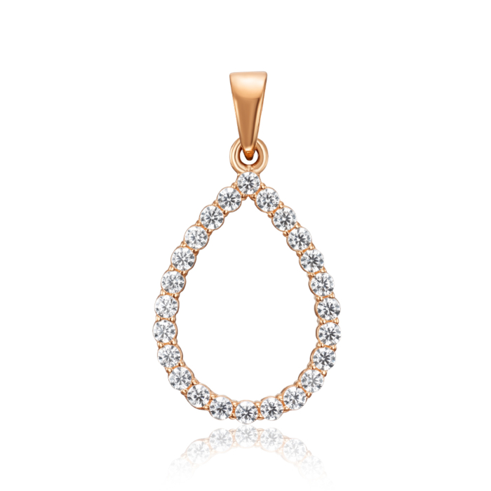 Золота підвіска з фіанітами. Артикул 32549/01/0/3