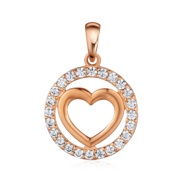 Золота підвіска з фіанітами. Артикул 32552/01/0/3