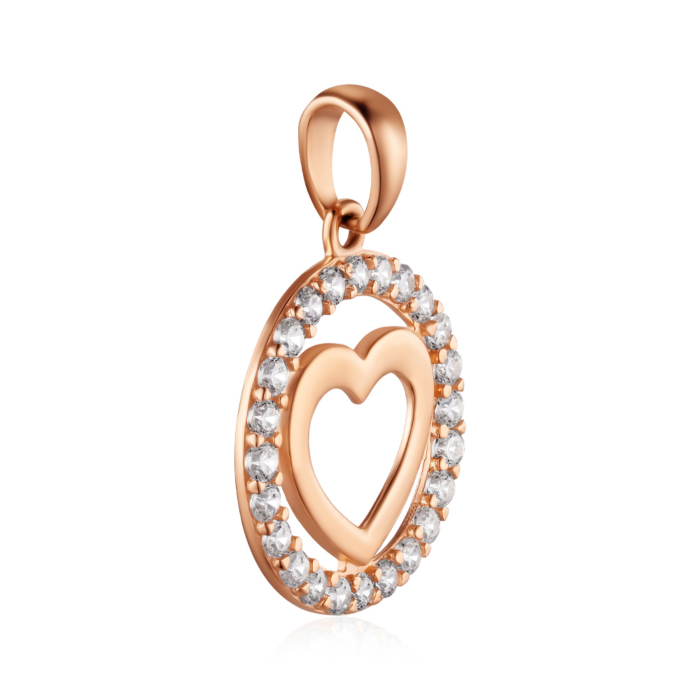 Золота підвіска з фіанітами. Артикул 32552/01/0/3