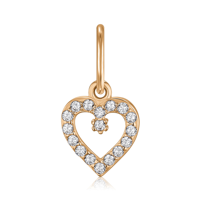 Золота підвіска з фіанітами. Артикул 32556/08/0/13
