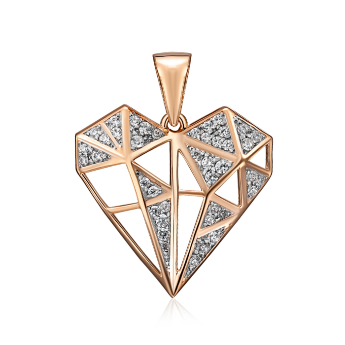 Золота підвіска з фіанітами. Артикул 32570/01/1/36