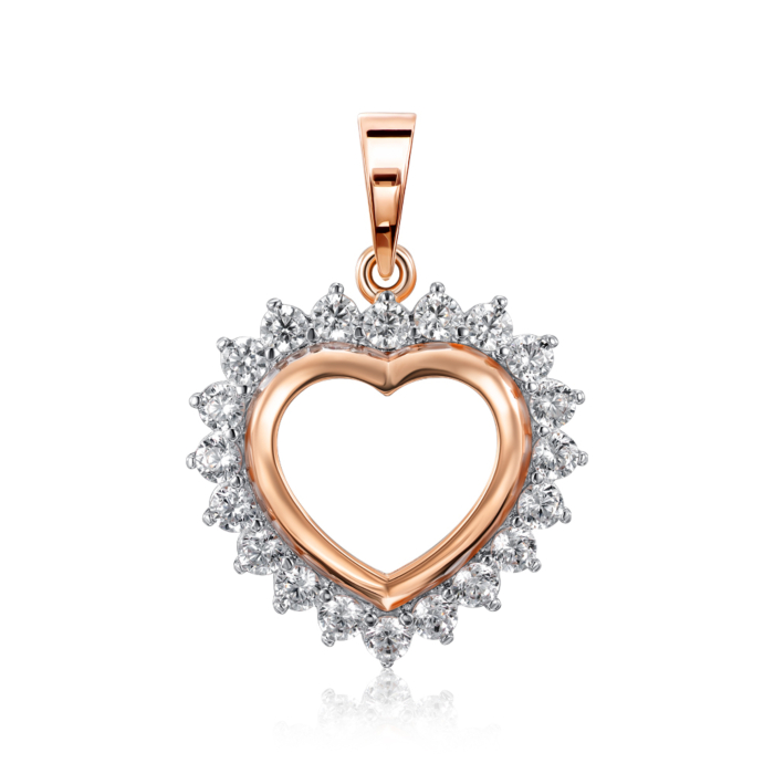 Золота підвіска з фіанітами. Артикул 32565/01/1/17