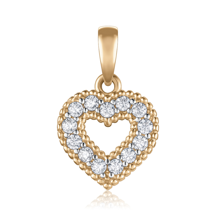 Золота підвіска з фіанітами. Артикул 32572/01/1/3