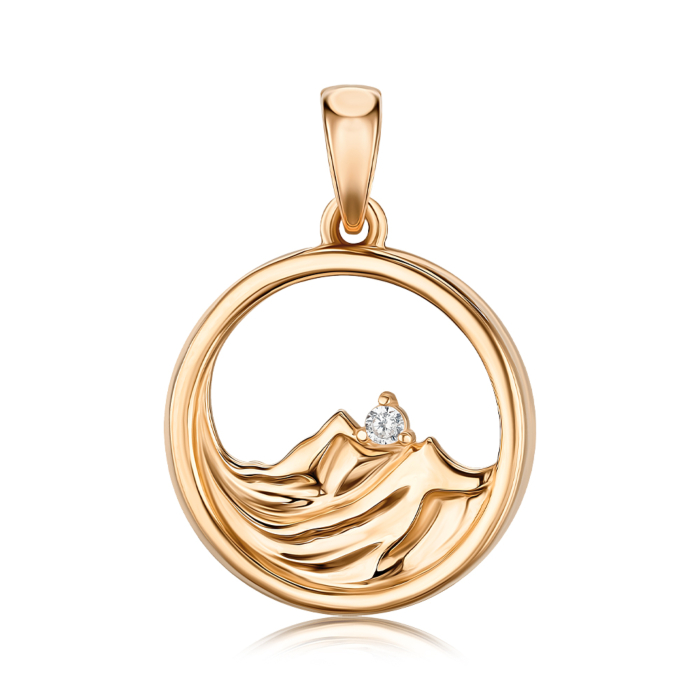 Золота підвіска з фіанітом 32577/01/0/3