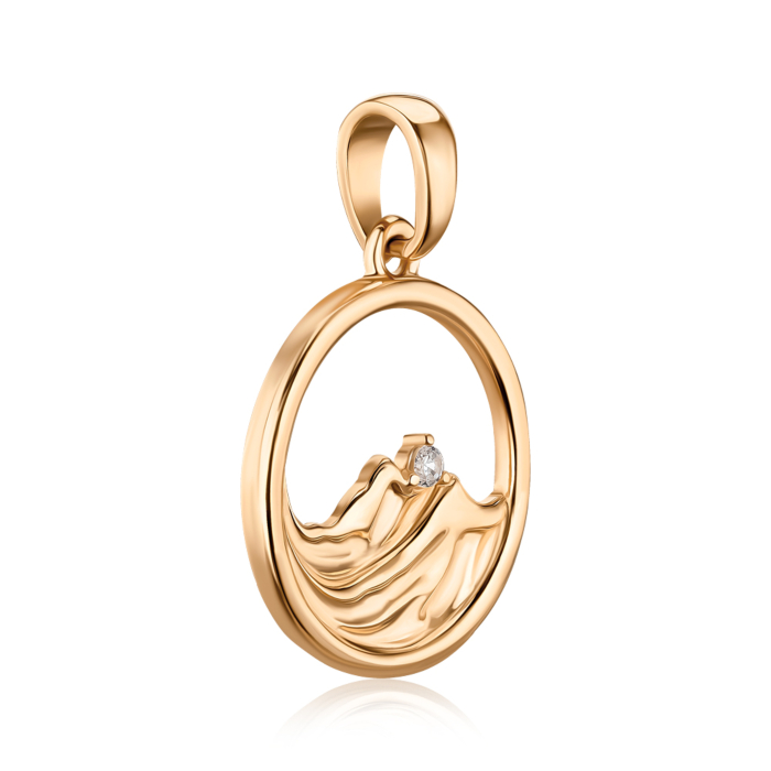 Золота підвіска з фіанітом 32577/01/0/3
