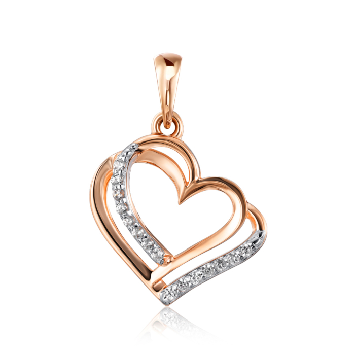 Золота підвіска з фіанітами. Артикул 32583/01/1/1