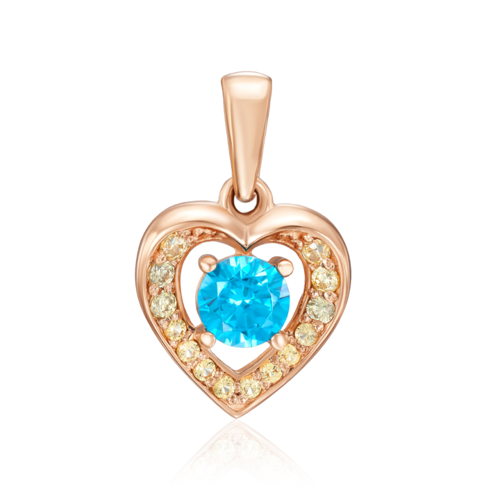 Золота підвіска з фіанітами. Артикул 32596/01/0/4851