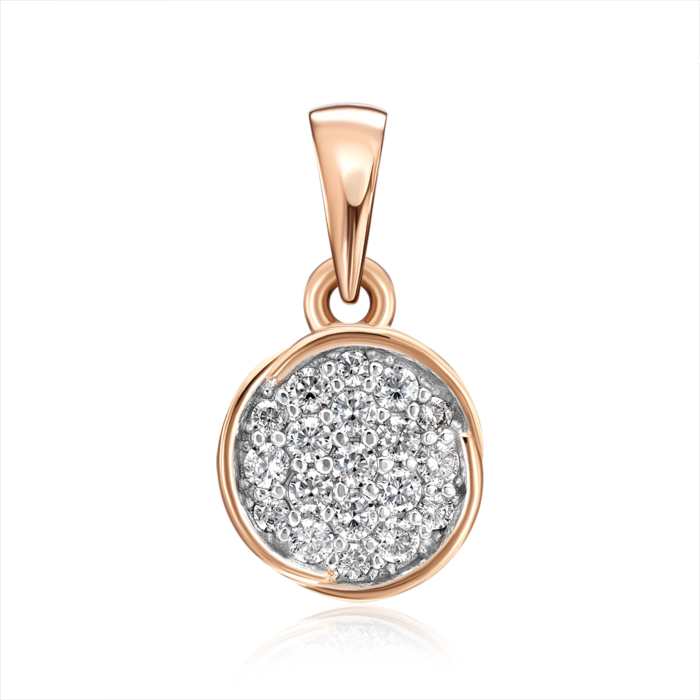 Золота підвіска з фіанітами. Артикул 32599/01/1/36