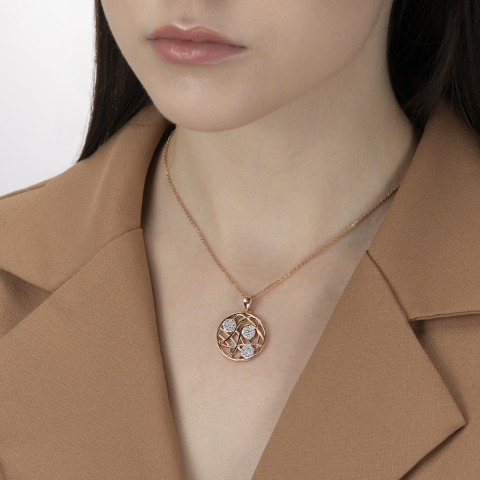 Золота підвіска з фіанітами. Артикул 32625/01/1/1