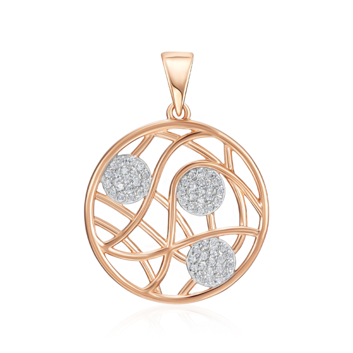 Золота підвіска з фіанітами. Артикул 32625/01/1/1