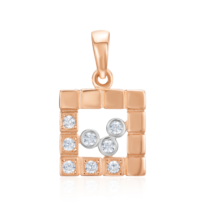 Золота підвіска з фіанітами. Артикул 32628/01/1/3