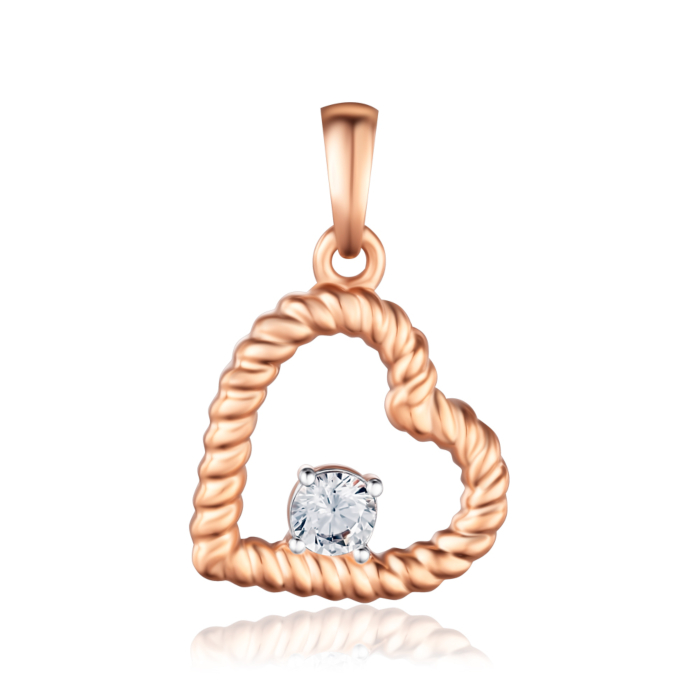 Золота підвіска з фіанітом. Артикул 32629/01/1/28