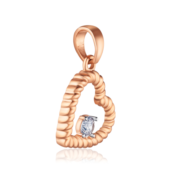 Золота підвіска з фіанітом. Артикул 32629/01/1/28