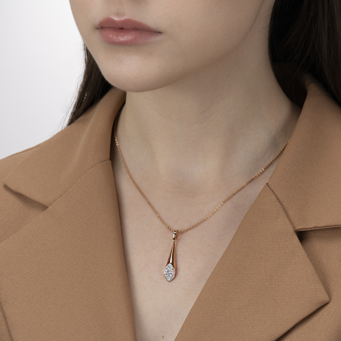 Золота підвіска з фіанітами. Артикул 32630/01/1/323