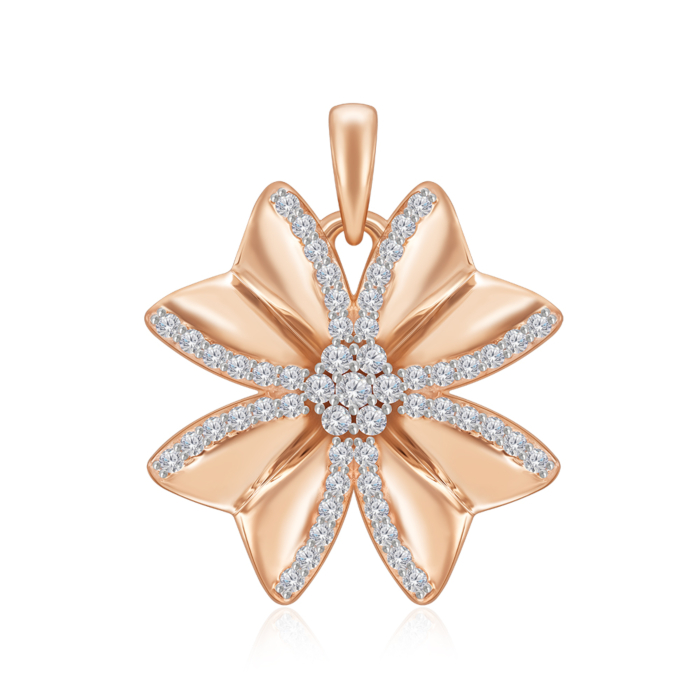 Золотая подвеска с фианитами. Артикул 32635/01/1/75