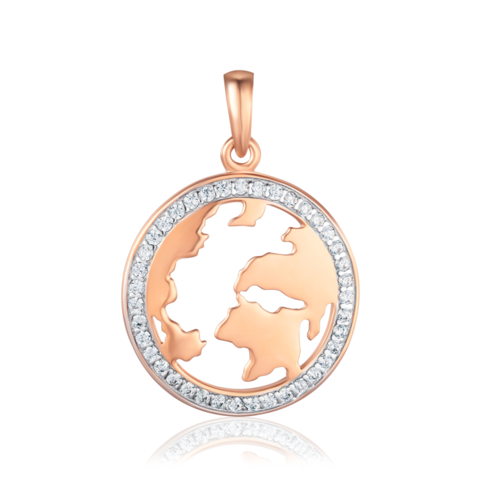 Золота підвіска з фіанітами. Артикул 32636/01/1/1