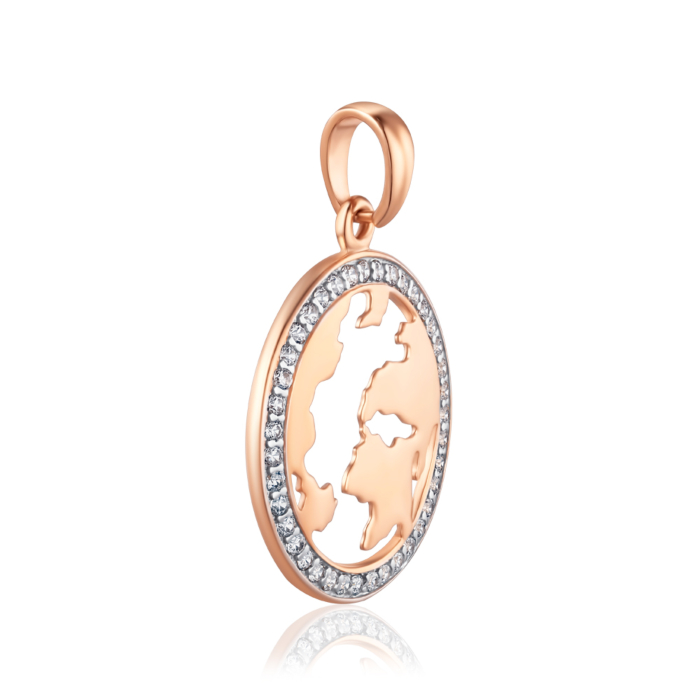 Золота підвіска з фіанітами. Артикул 32636/01/1/1