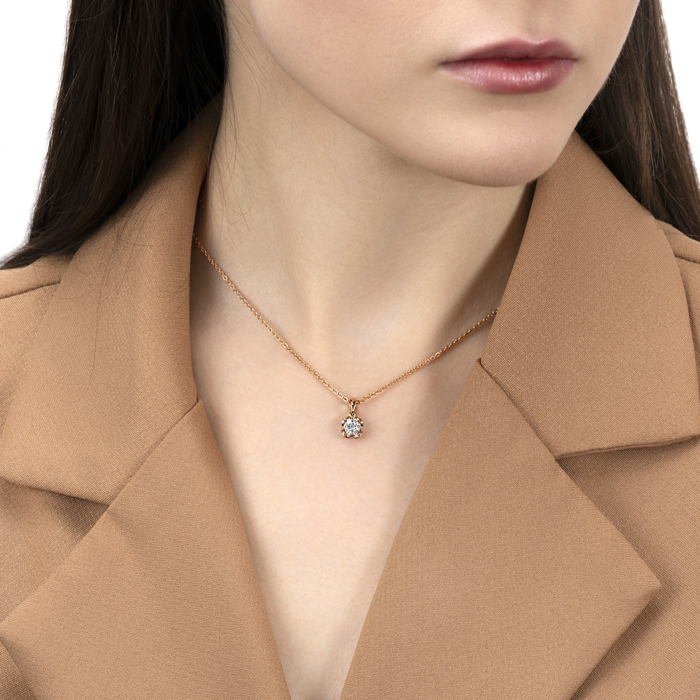 Золота підвіска з фіанітами. Артикул 32639/01/1/46