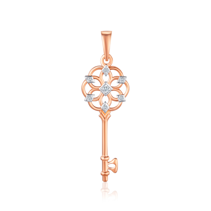 Золота підвіска з фіанітами. Артикул 32645/01/1/208