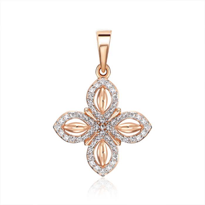 Золота підвіска з фіанітами. Артикул 32654/01/1/36