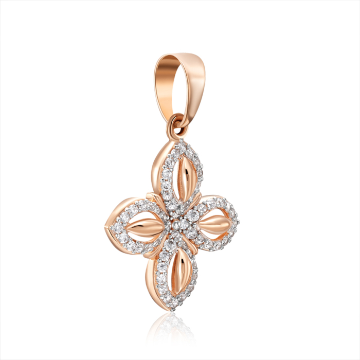 Золота підвіска з фіанітами. Артикул 32654/01/1/36